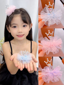Princess Crown Hair Clip Baby Girl Birthday Net Shawl Hair Accessories Childrens Fashionable Hairpins Silvermi Original Design