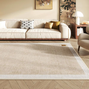 Easy-Care Sofa Living Room Carpet Tea Table Mat Bedroom French Style Creamy Non-Washable Floor Mat Home Use Dust Cleaning