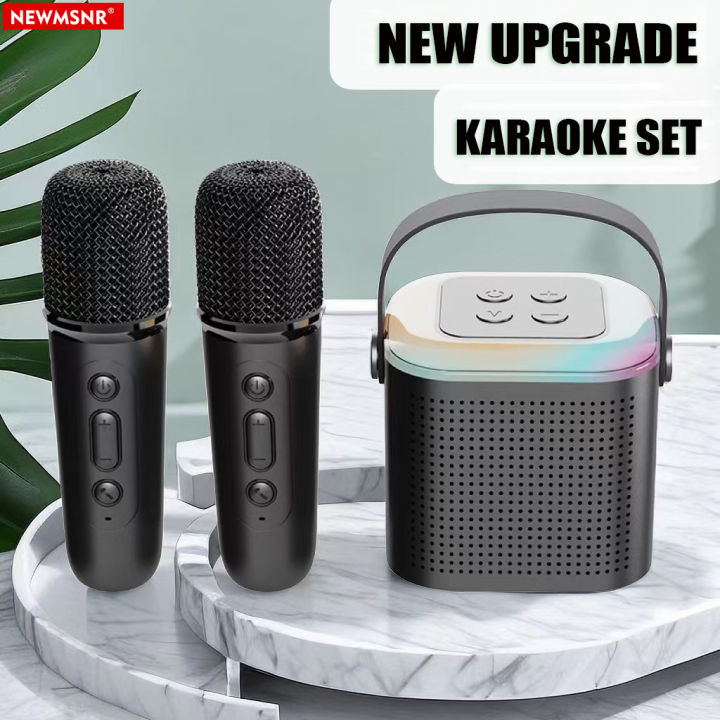 (Sound No Delay) Newmsnr Wireless Bluetooth Dual Microphone Karaoke