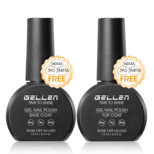2PCS Gel Base and Top Coat Nail Polish 12ml No Wipe Strong HEMA Free UV LED Cure Long Lasting Salon Quality Manicure Protection