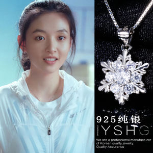 Simple Silver Pendant Ice Candy Snow Pear Necklace Korean Style Fashion Jewelry Womens Cross Chain  out New Arrival