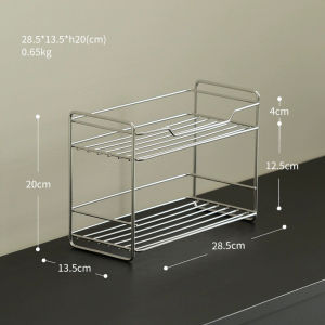 Bathroom Multi-Functional Double Layer Stainless Steel Storage Rack Perfume Organizer Desktop Cosmetic Shelf Nordic Style