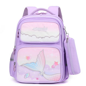 Grade 1-3 Schoolbag Girl Princess Style Multi-Layer Belt Pencil Case 2024 Internet Hot Burden Reduction Spine Protection Kids Boys 2