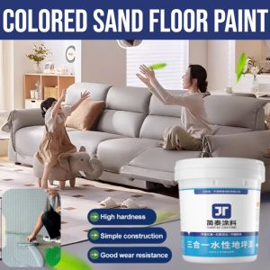 [0 Formaldehyde] Colored Sand Floor Paint: Self-Flowing Floor Paint 3 In 1 Waterproof Wear-Resistant Antislip High Adhesion