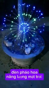 Đèn pháo hoa năng lượng mặt trời 300 tim led trang trí sân vườn tiểu cảnh lối đi bờ rào
