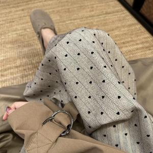 กางเกงขายาวผ้าไหมคอตตอนบางสบาย ๆ สำหรับผู้หญิงในฤดูร้อน กางเกงขายาวทรงหลวม กางเกงขายาวทรงหลวม ทรงตรง สไตล์เกาหลี