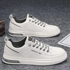 JIFANPAUL | Spring Autumn New Men Casual Shoes White Leather