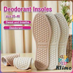 KLIMO 1Pair Deodorant Insoles Soft Shoes Pad Absorb-Sweat Breathable Comfort Cotton for Men Women