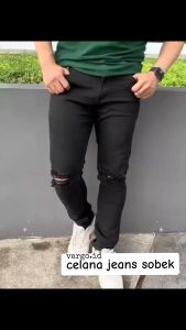 LAGI TURUN HARGA [COD] CELANA PANJANG JEANS PRIA SOBEK LUTUT RIPPED SOFT JEANS PENSIL SLIMFIT SKINNY STRECT MELAR