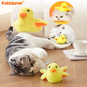Kebidumei vỗ Vịt đồ chơi cho mèo tương tác điện Đồ chơi chim mèo có thể giặt Thú nhồi bông với catnip rung cảm biến mèo đồ chơi trò chơi