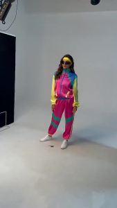 80s 90s Shell Suit Party Dress Costume Retro Tracksuit 90s Hip Hop Costumes 80s Costumes for Men Windbreaker and Pants