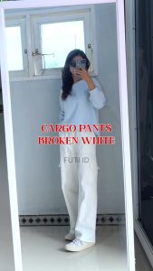 FUTI ID Celana Cargo Wanita Highwaist Baby Canvas Premium
