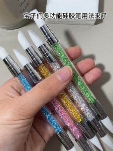 5Pcs/Set Silikon pen nail art carving pen 3D double head