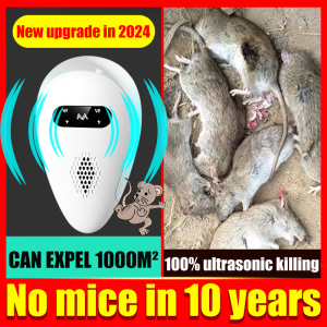 No mice in 10 years rat repellent ultrasonic pest repeller  New upgrade in 2024 Intelligent Ultrasonic Mouse Repeller 360°full 100% ultrasonic killing Ultrasonic mouse repellent No noise safe and no radiation pest reject Repel various insects