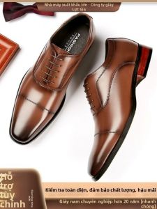 Giày Oxford Công Sở Mới Nam Đế Gỗ Đầu Nhọn