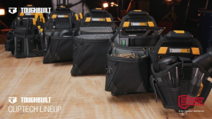 TOUGHBUILT 3pc Builder Tool Belt Set TB-CT-101-3P Cliptech Combo Pack Heavy Duty Waist Bag Multi Pockets Storage Hammer Holder Loop
