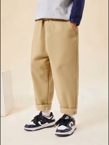 Kids High Quality Cotton Cool Trousers Plain Color Street Design for Kids Boys 2-8 Years Old
