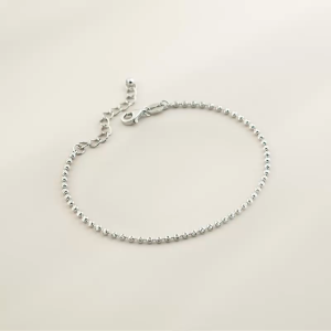 Chow Sang Sang  周生生 950 Platinum Essence Round Beads Bracelet for Women 18cm 96392B