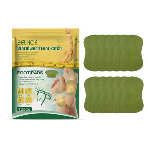 EELHOE Wormwood Foot Patch Fever Foot Patches Natural Wormwood Cleansing Foot Pads Remove Dampness Relieve Stress Improve Sleep For Foot Care Relieve Foot Fatigue Stress Plaster Body Relax Help Sleeping Health Care Herbal Pad