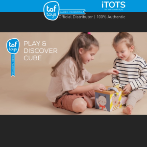 Taf Toys Multi-Sensory Play & Discover Cube - Cognitive & Motor Skill | Shape Sorting Toy