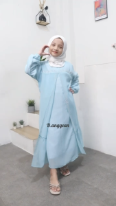 TERBARU GAMIS KIDS ANAK PEREMPUAN CERUTY DOUBLE PURING USIA 3-14 TAHUN