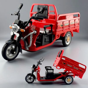 1:12 Scale Alloy Tricycle Motorcycle Model Car Toy Simulation Postal Transport Vehicle Models Childrens Sound Light Gifts