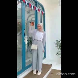 Kulot Linen Rami Highwaist Pinggang Karet Wide Leg Cullote