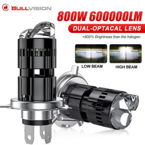 Bullvision H4 Bi Mini LED Projector Lens Car Bulb Auto Headlight Turbo Lamps Plug&Play Dual CSP Motorcycle High Low Beam 12V 24V