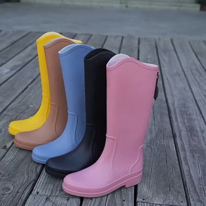 Thời Trang Đơn Giản Trường Trung Học Ống Giày Đi Mưa Nữ Chống Thấm Nước Chống Trơn Trượt Giày Đi Ngoài Chống Mài Mòn Nhà Bếp Tay Đi Làm Giày Nữ