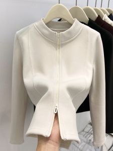 LUOSHAO | Fluffy Thick Double Zip Long Sleeve Winter Cardigan