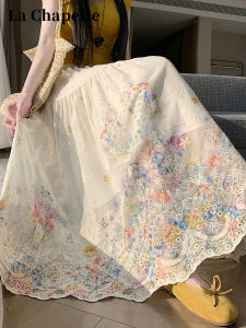 La Chapelle | Embroidered Floral Skirt A-Line Full Skirt