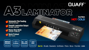 Quali-Products - QUAFF Black Laminator Metal 0C-08 - 320mm 50-175 Mic Hot & Cold