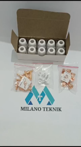 40pcs Tip Nozzle Plasma Cutter Tip Electrodes Ujung Plasma Cutter Untuk 40A/PT-31 CUT40 LGK40