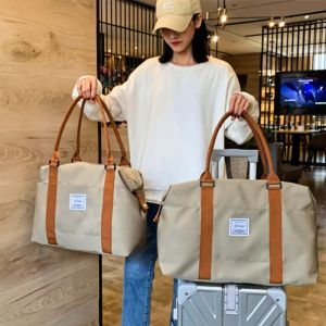 SG Seller Large Capacity Waterproof Travel Bag Women Handbag Oxford Cloth Waterproof Shoulder Bag Women Weekend Overnight Bag