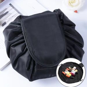 Cosmetic Bag Women Makeup Organizer Travel Toiletry Storage Bag Drawstring Shoulder Make Up Pouch Love Letter Printing Series