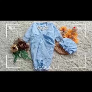 Kaftan Arabian Couple Navy | Gamis Brokat Anak Perempuan & Dewasa Baju Seragam Lebaran Brukat Murah