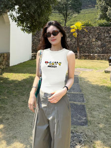 Womens Slim Fit Knitted Vest Early Autumn Spring Inner Match with Suit Small Fragrance Style Outerwear Base Layer Top