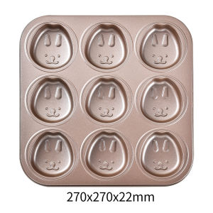 Animal Cake Plate Nonstick 9 Cavity Cake Mold for Baking Cartoon Shapes DIY Cake Muffin Tin Tray Home Kitchen Baking Tools Gift