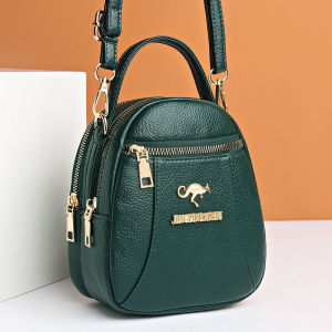 กระเป๋าสะพายข้างหนังวัวชั้นแรก กระเป๋าถือ กระเป๋าสะพายไหล่เดียว กระเป๋าใส่โทรศัพท์มือถือ กระเป๋าสะพายข้างแบบสามชั้นสำหรับผู้หญิง กระเป๋าสะพายข้างแบบลำลอง