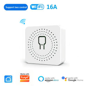 16A Mini Workwith Tuya APP Wifi Smart Switch 2 Way Control DIY Light Switches Alexa Yandex Alice Smart Google Home Voice Control