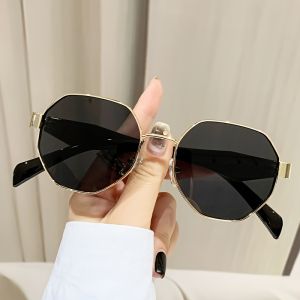 Retro Polygonal Sunglasses European and American Personalized Trendy Womens Sunglasses Fashion Glasses