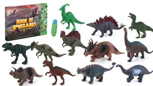 Dinosaur Point Reading E-Book With Dinosaur Audio Sound With 12pcs Dinosaur Toy Can Coloring Best Bithday Present-B042