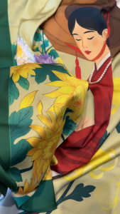 MÙA CÚC_ TỨ BÌNH Collection_CHAM BOUTIQUE - Khăn Lụa 70x70cm - Khăn quàng cổ