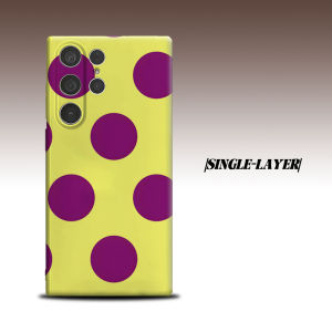 BILIBILI | Yellow Purple Big Dot For Samsung Galaxy S26 S25 S24 A56 A36 Dual Layer Luxury Fashion Full Lens Protective Case
