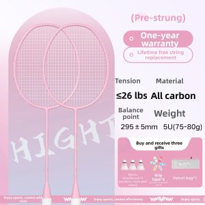 WAVAW | Professional Ultra-light Carbon Fiber Badminton Racket 5U