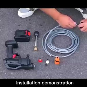 999VF Water Jet Cordless Batteries Car Wash Floor Tiles Cleaner Spray Gun Water Jet Pump Portable Outdoor