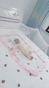 มุ้งกันยุง มุ้งเด็กแรกเกิด ทำความสะอาดง่าย พับเก็บง่าย ปลอดภัยสำหรับทารก 0-6 ขวบ