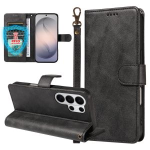 Rfid Blocking Retro Wallet Leather Case for Samsung Galaxy S26 Ultra S25 Edge S24 S23 S22 S21 S20 S10 S9 Plus FE Magnetic Cover