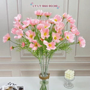 Hoa Cánh Bướm 5 Bông Bó Hoa Cắm Giỏ Trang Trí Tiệc. Hoa Lụa Decor