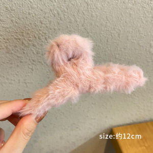 Furry Fall and Winter Grip Female Stuffed Barrettes Female Back Head Extra Large Hair Volume Clip Hairware Shark Clip Hairpin